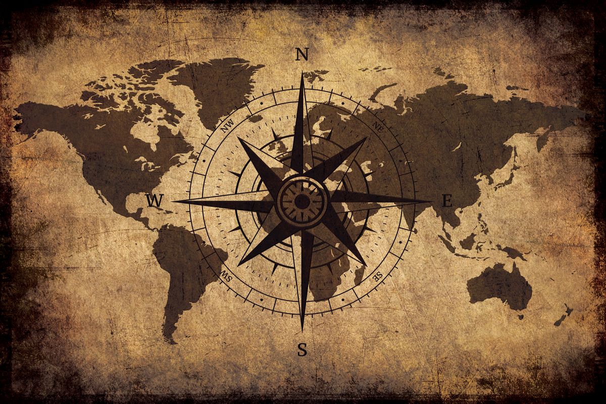Compass Rose World Map