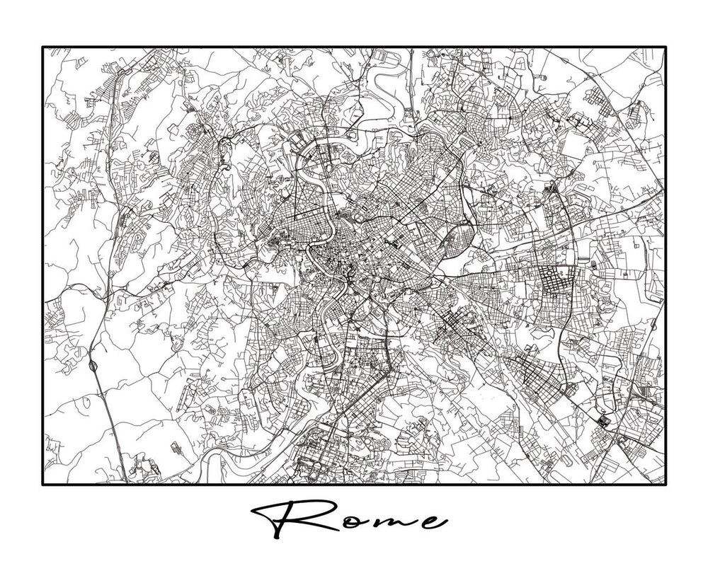 Minimalist Rome Italy City Map