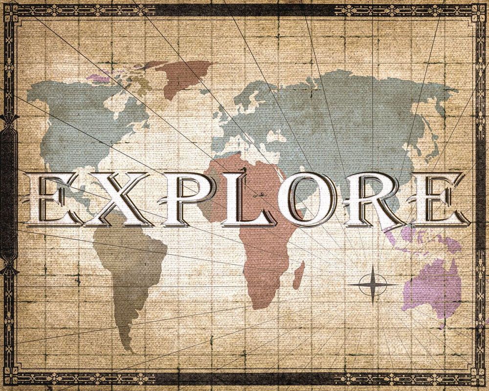 Vintage Explore World Map