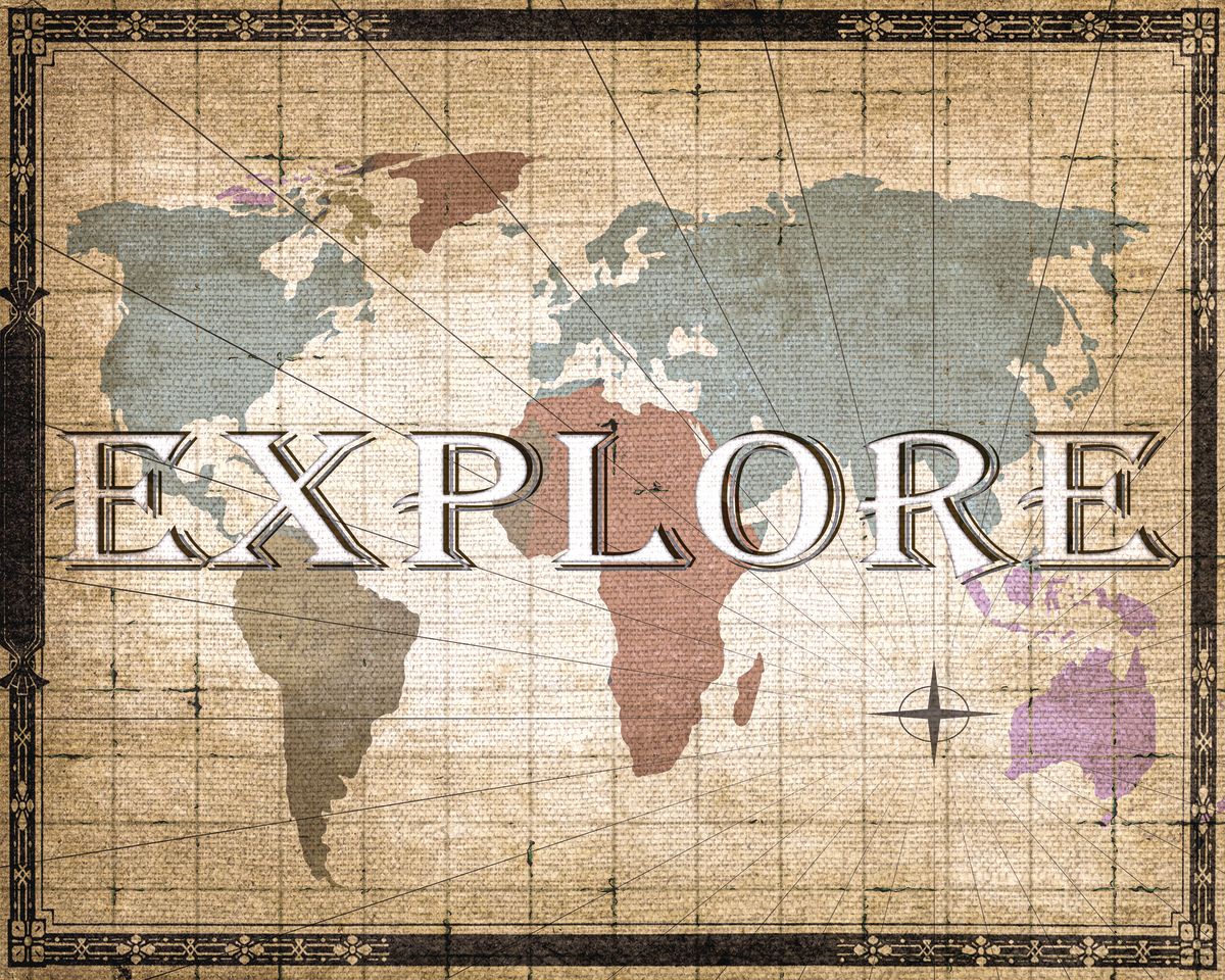 Vintage Explore World Map
