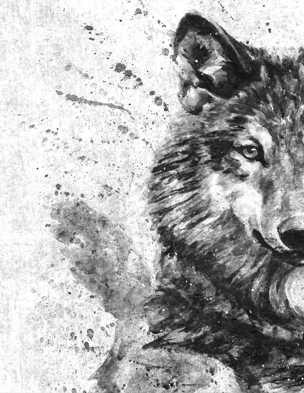 Alpha Wolf Face Black And White