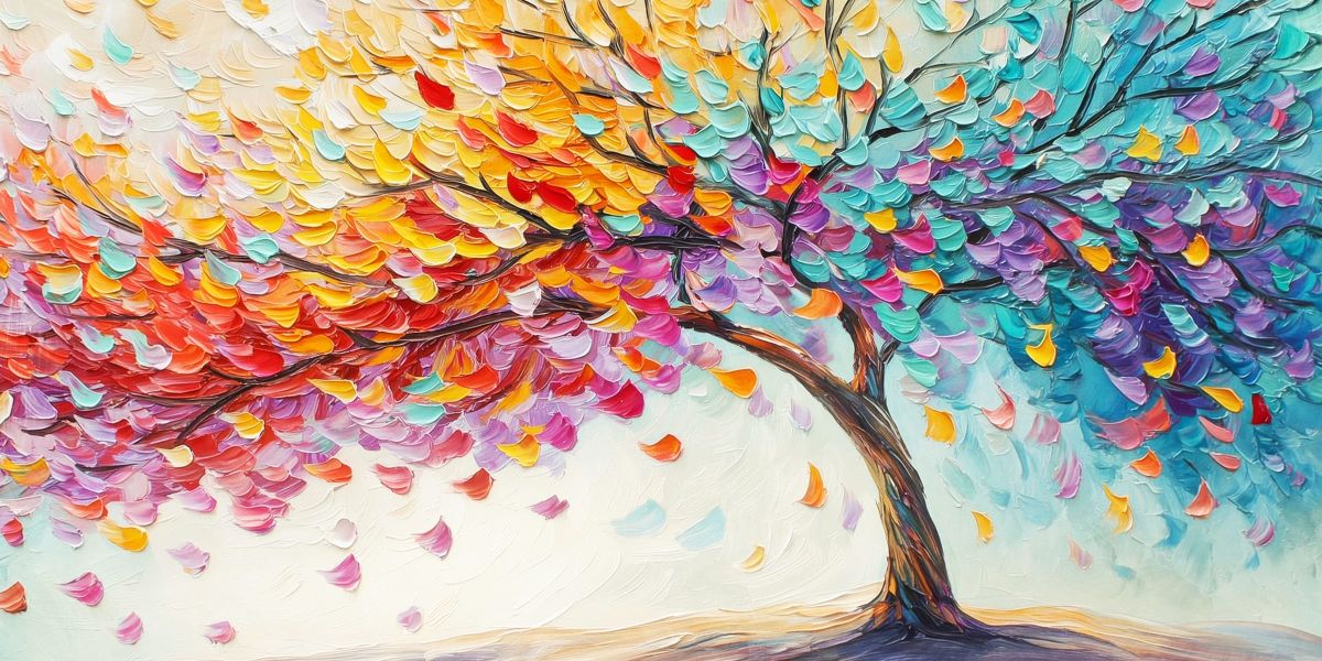 A Tree Crowned In Color