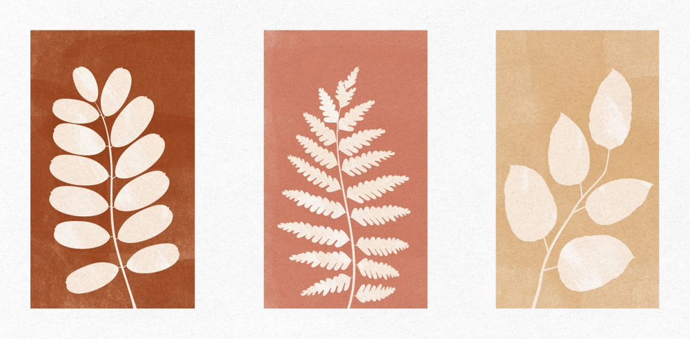 Terracotta Leaves Triptych