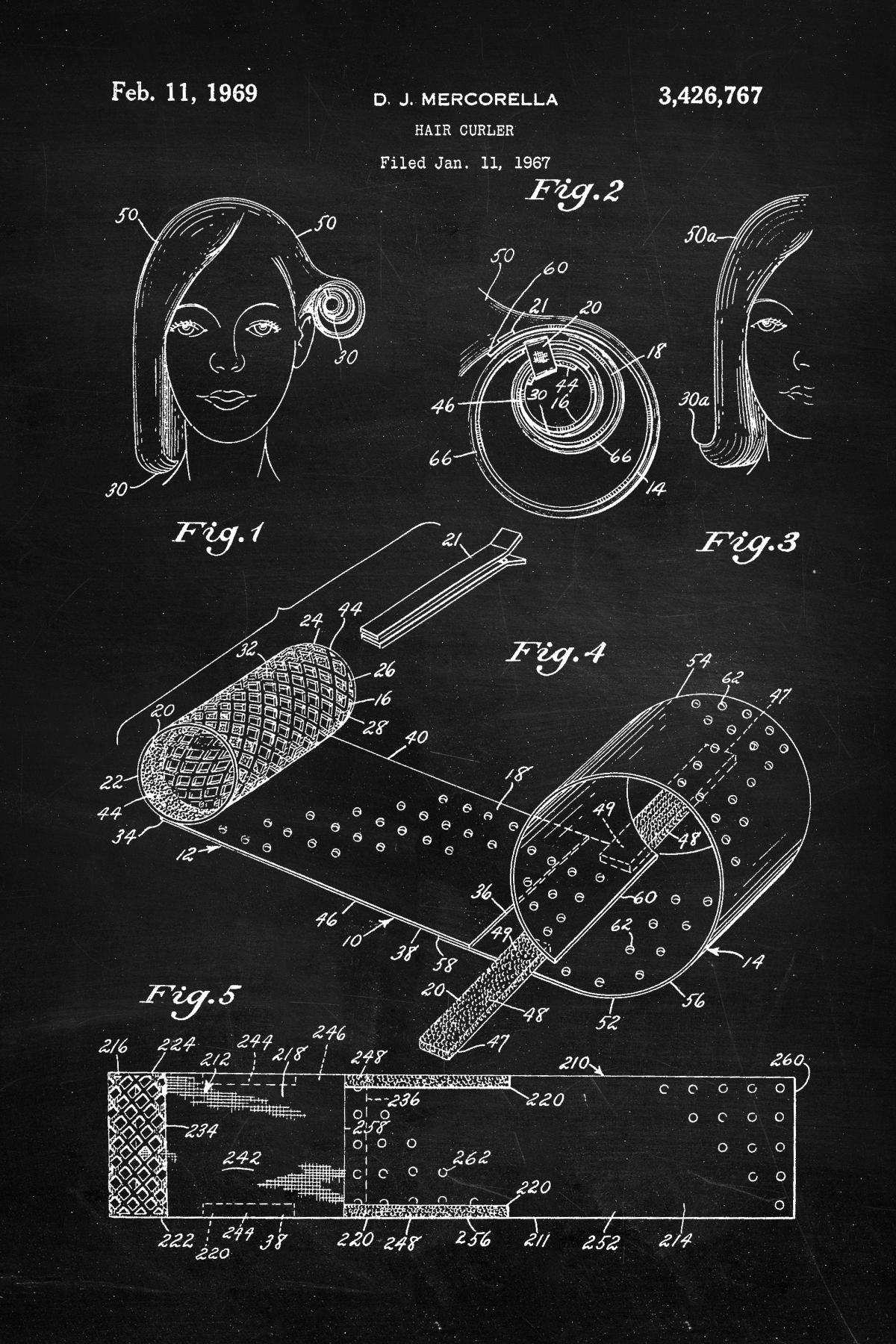 Hair Curler BW Patent