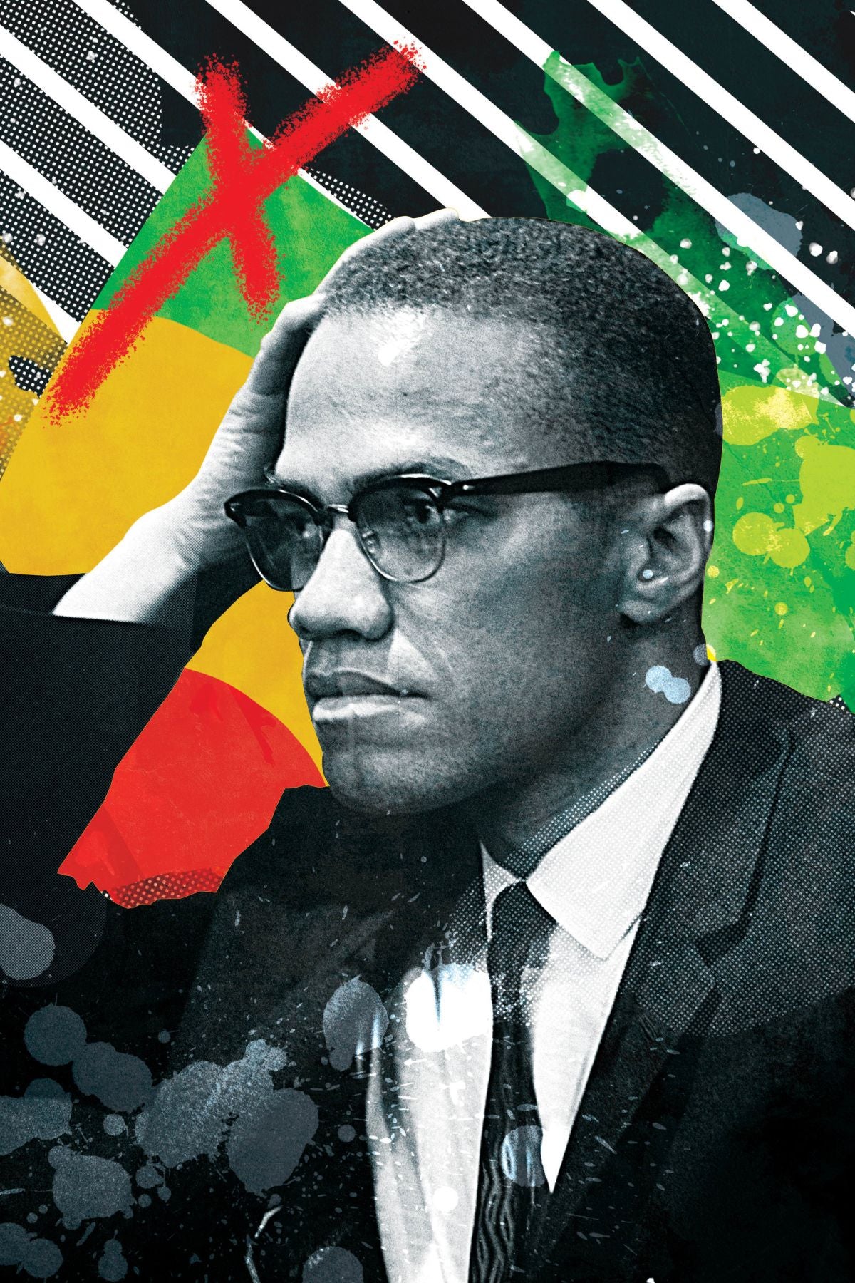 Malcolm X Colorful Portrait