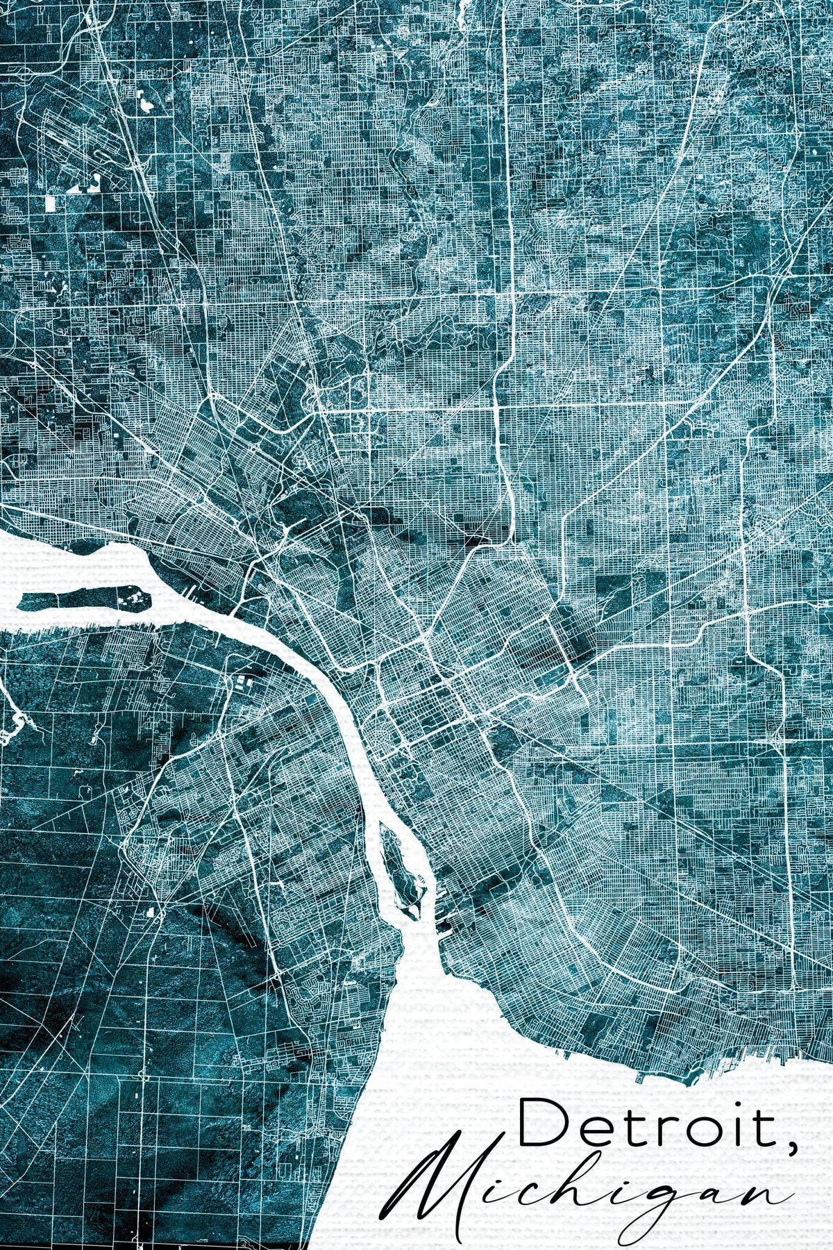 Detroit Map Blue Detroit City Map – Pineapple Licensing