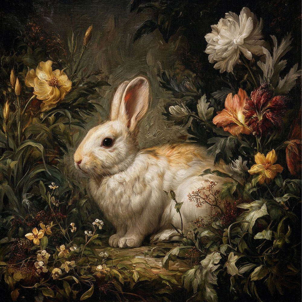 Rabbit Among Flowers