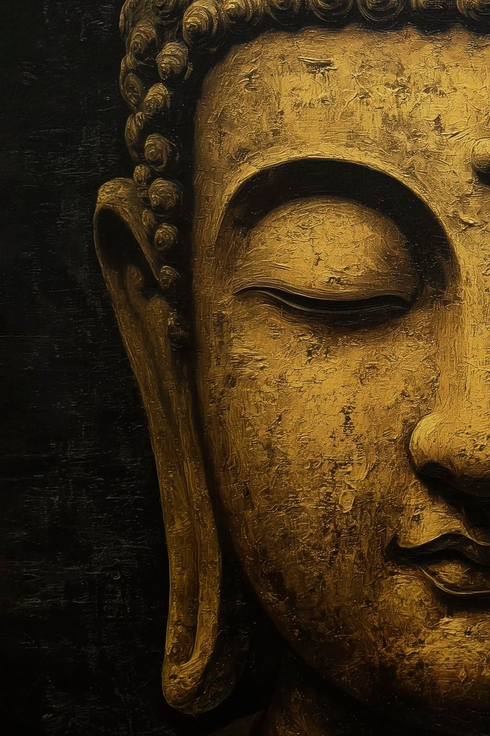 Half Face Of Golden Buddha