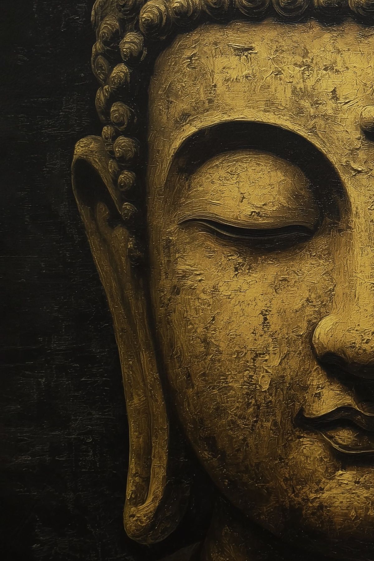 Half Face Of Golden Buddha