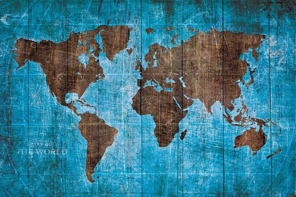 Grunge Brown World Map