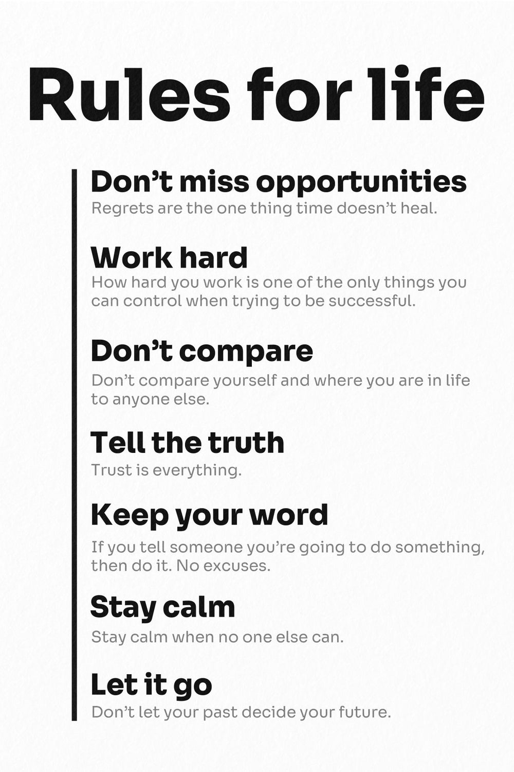 Rules For Life Success