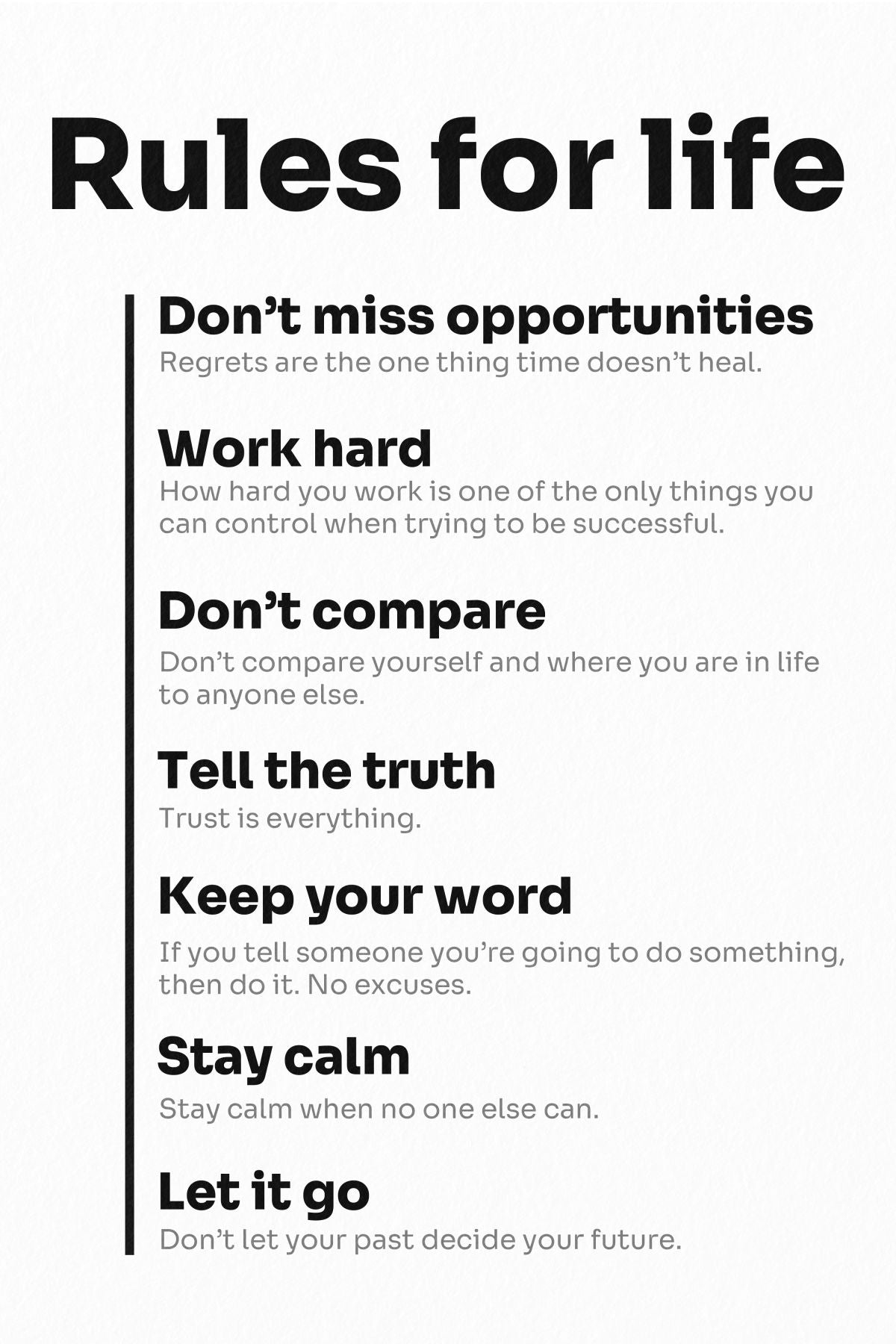 Rules For Life Success