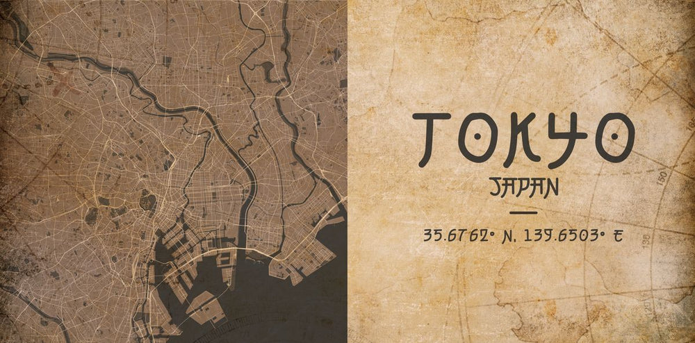 Rustic Tokyo City Map