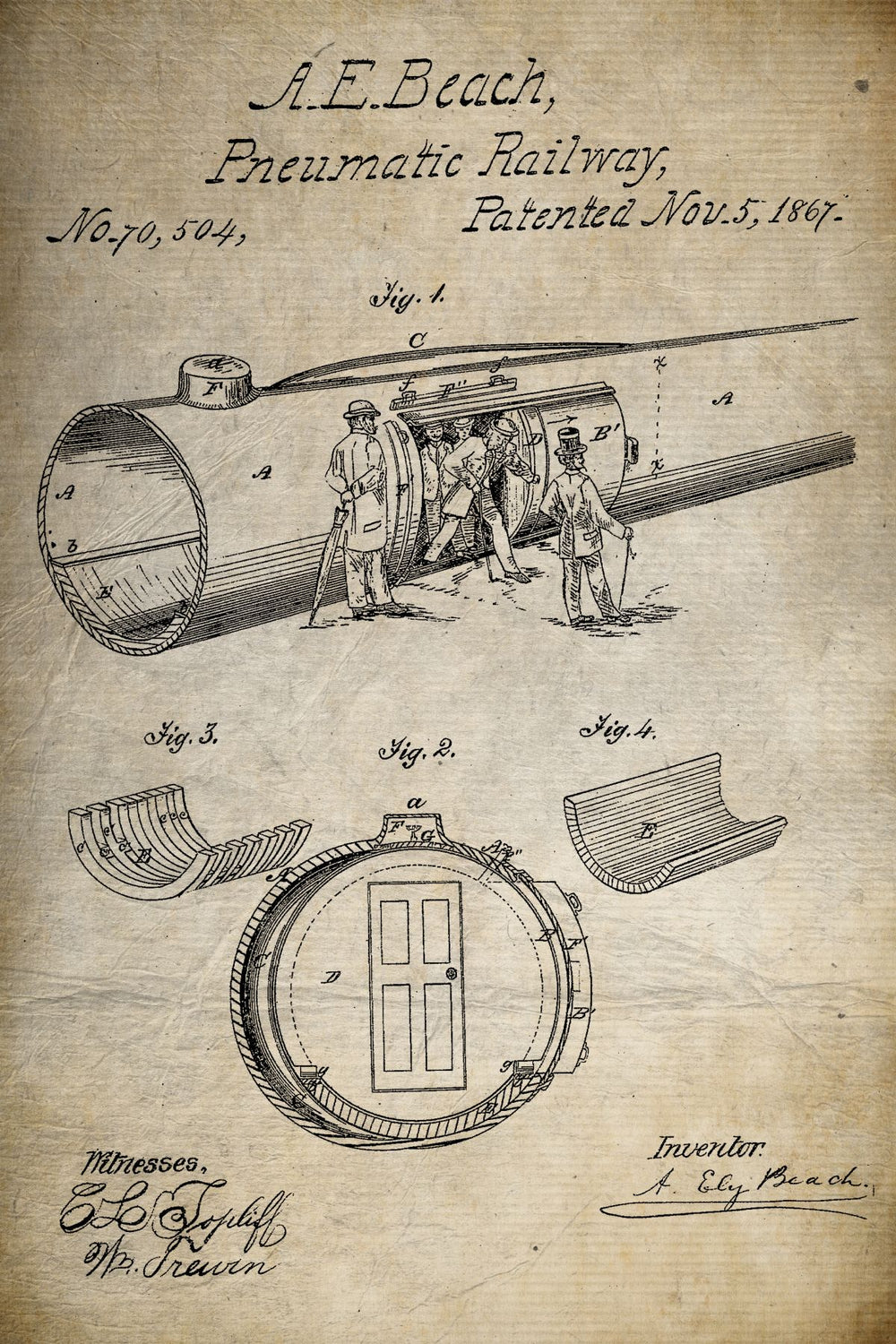 Pneumatic Railway System Patent