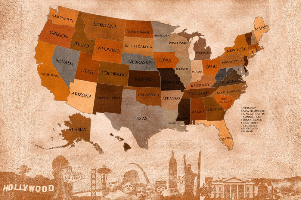 Autumn USA Map
