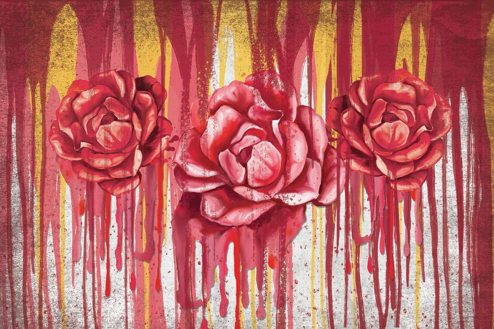 Roses Trio Paint Drip