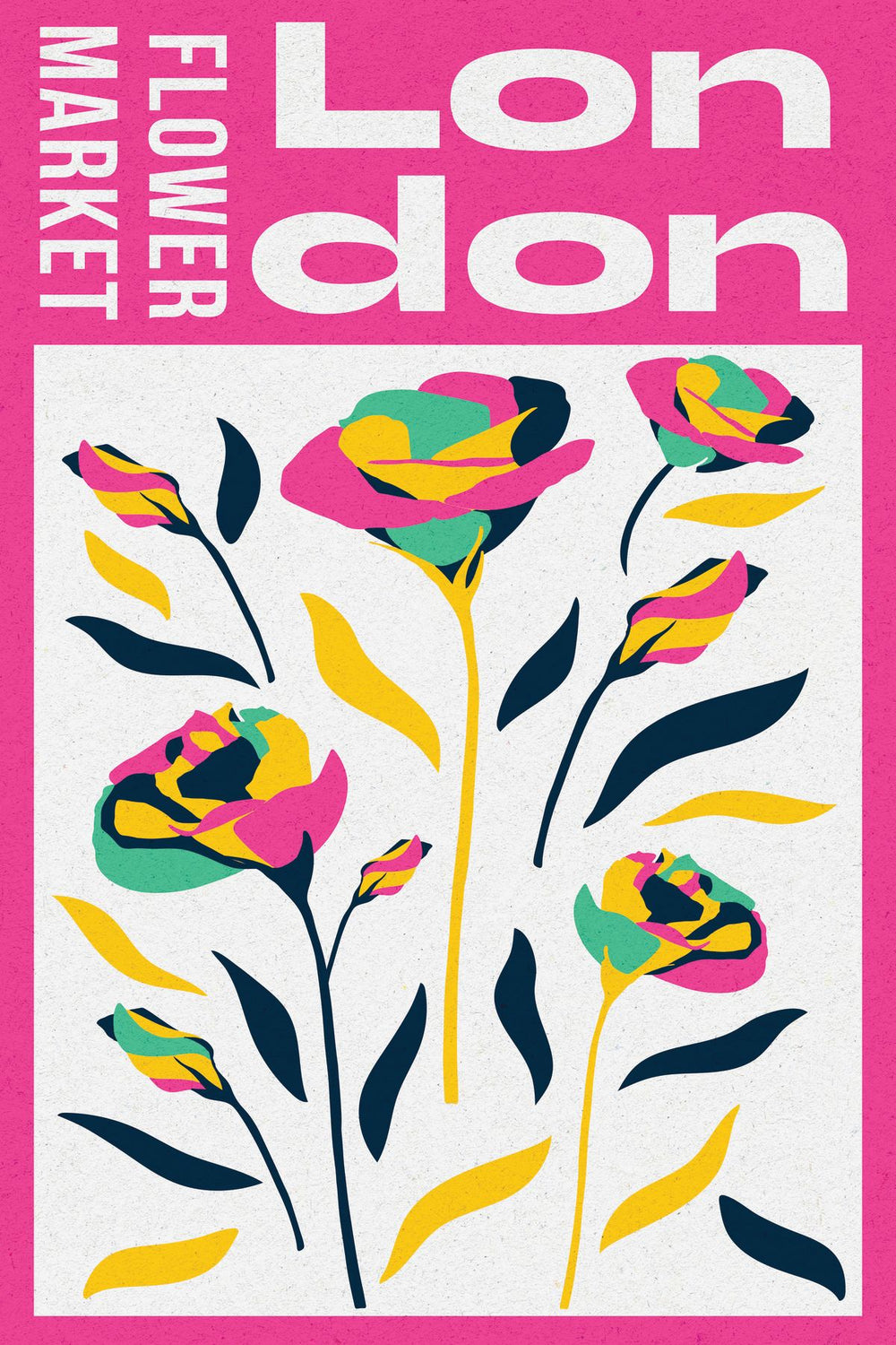 London Abstract Flower Market Poster