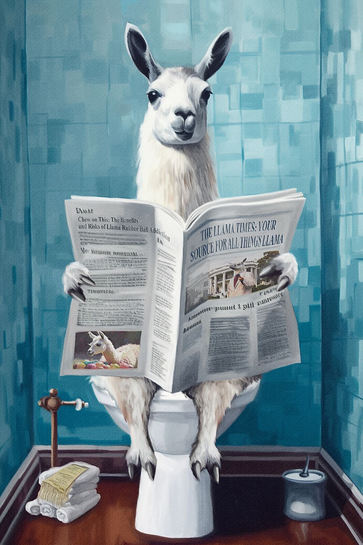Llama On A Toilet