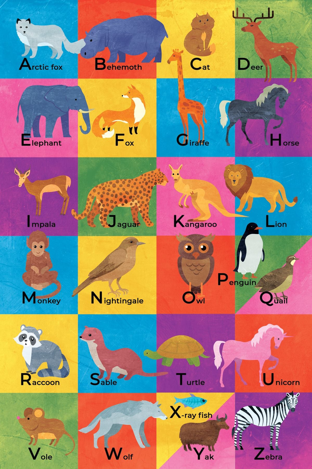 Colorful Animals Alphabet Chart Pineapple Licensing