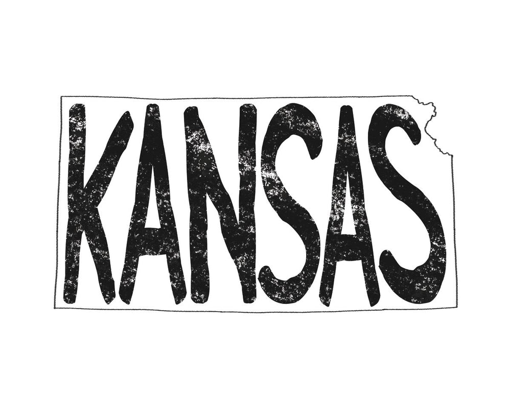 Kansas Minimalist State Map