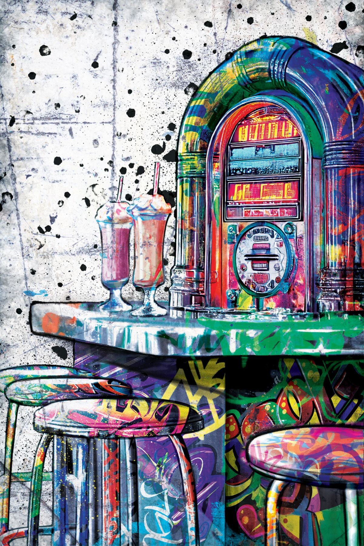 Retro Bar Graffiti