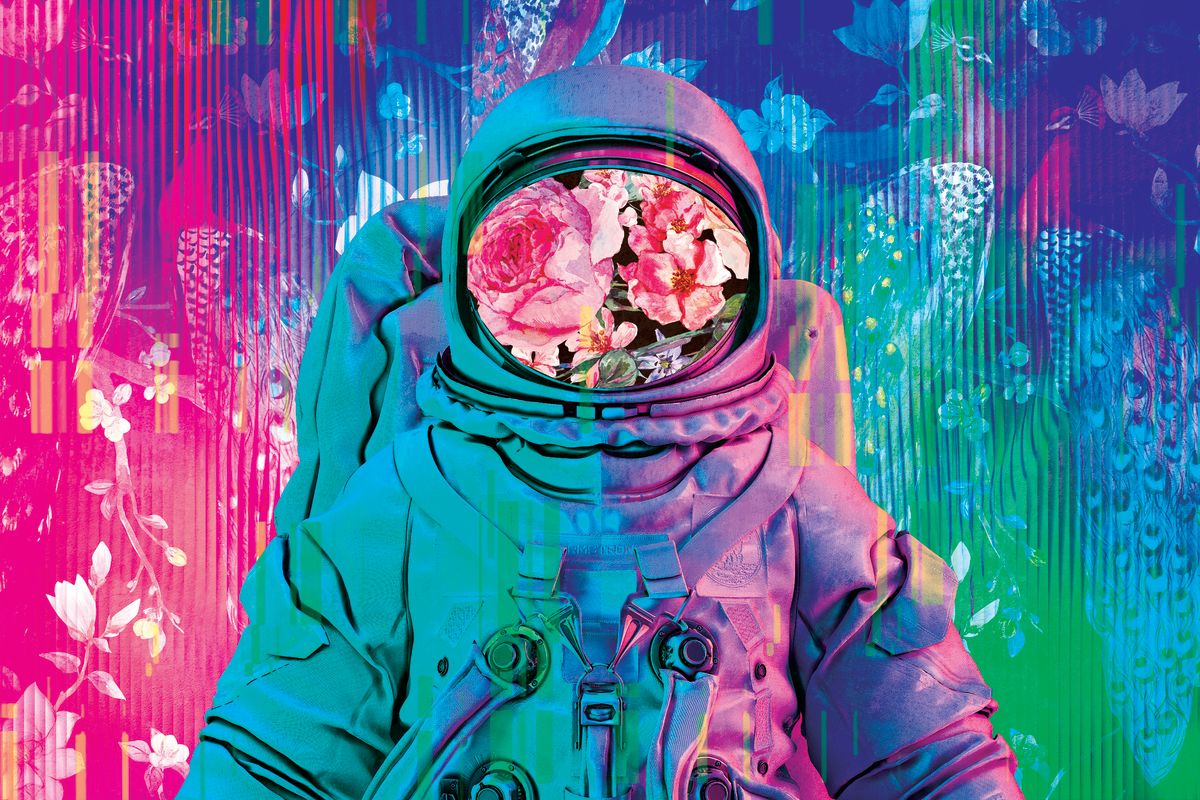 Neon Botanical Astronaut