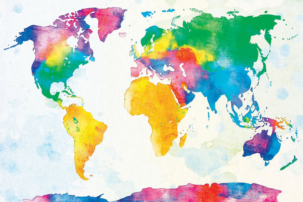 Rainbow Hues World Map