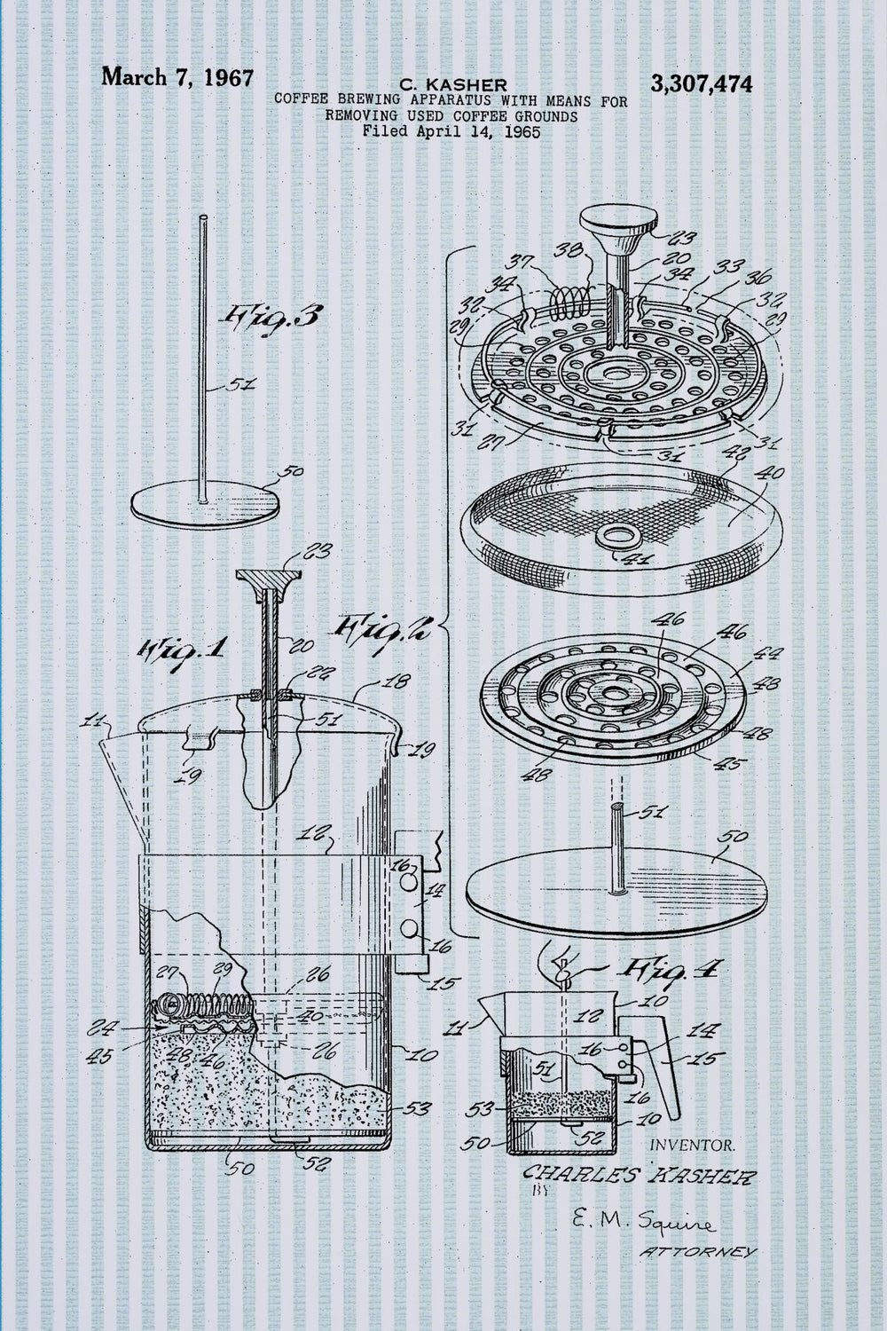 Coffee Brewing Apparatus Striped Patent