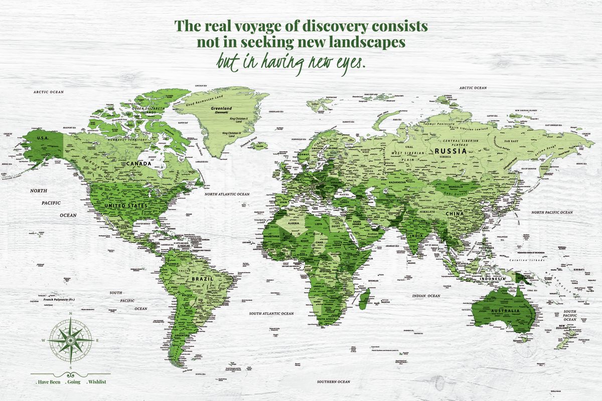 Voyage Of Discovery Push Pin World Map