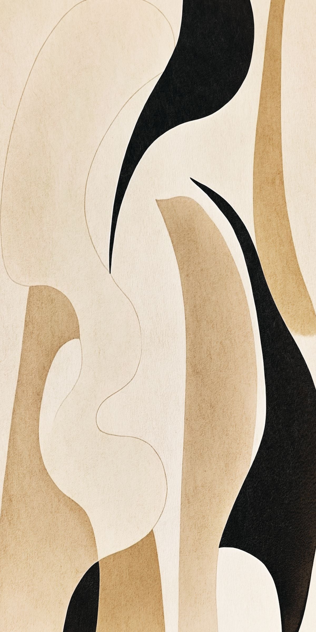 Black And Beige Abstract Curves