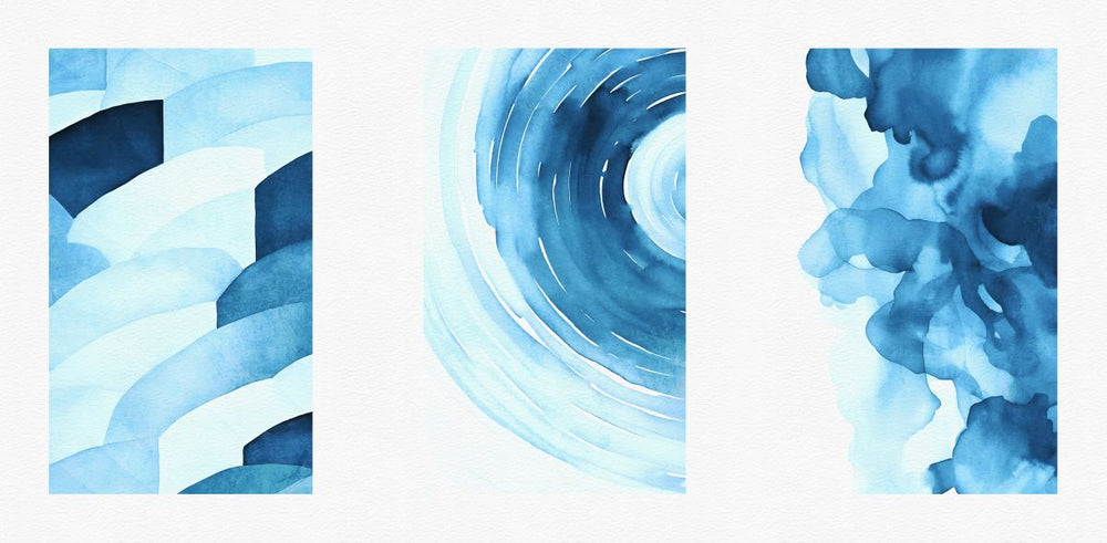 Blue Sea Elements Triptych