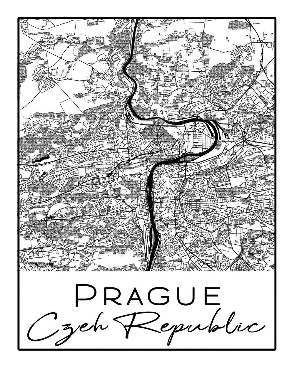 Minimalist Prague City Map