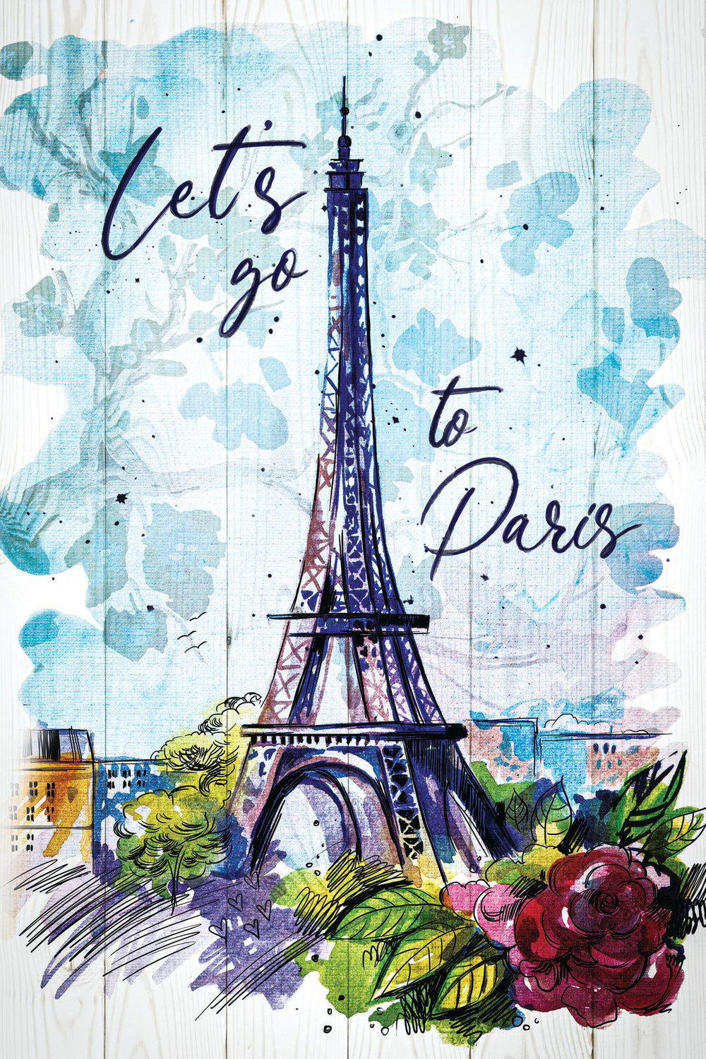 Rustic Splash Paris Poster