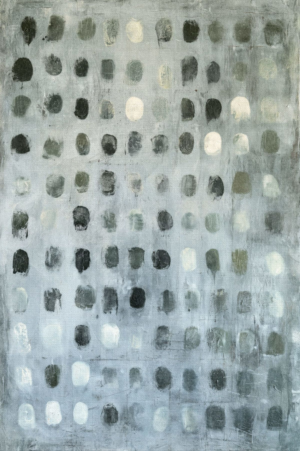 Black and White Abstract Dot Grid Painting