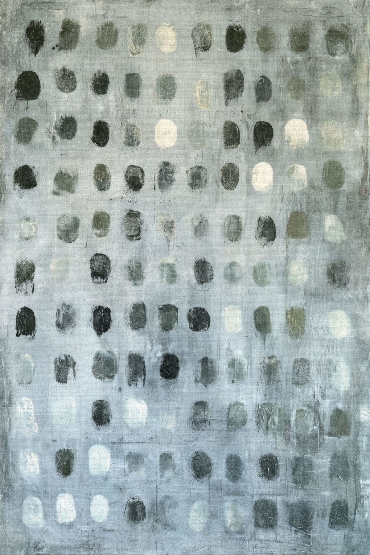 Black and White Abstract Dot Grid Painting