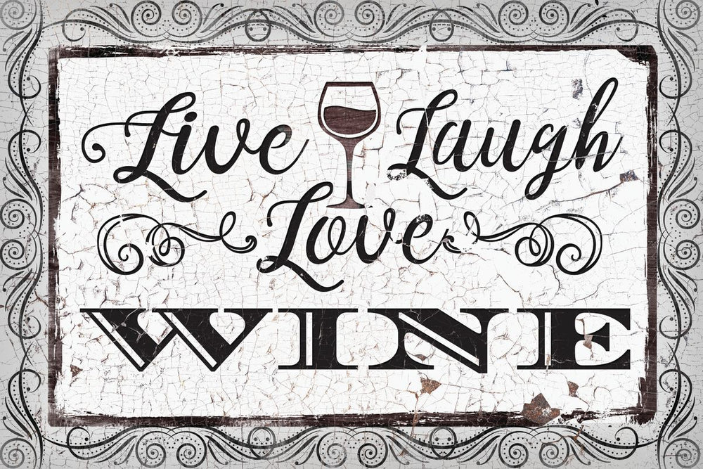 Live Laugh Love Wine Typography