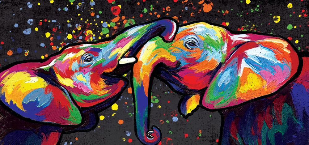 Elephant Affection Abstract Color