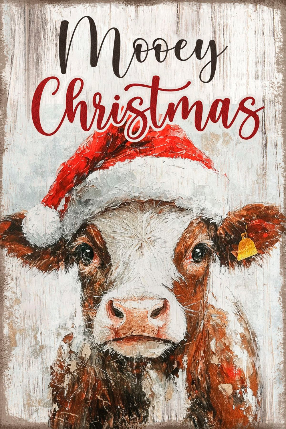 Mooey Christmas Farm Sign Wall Art