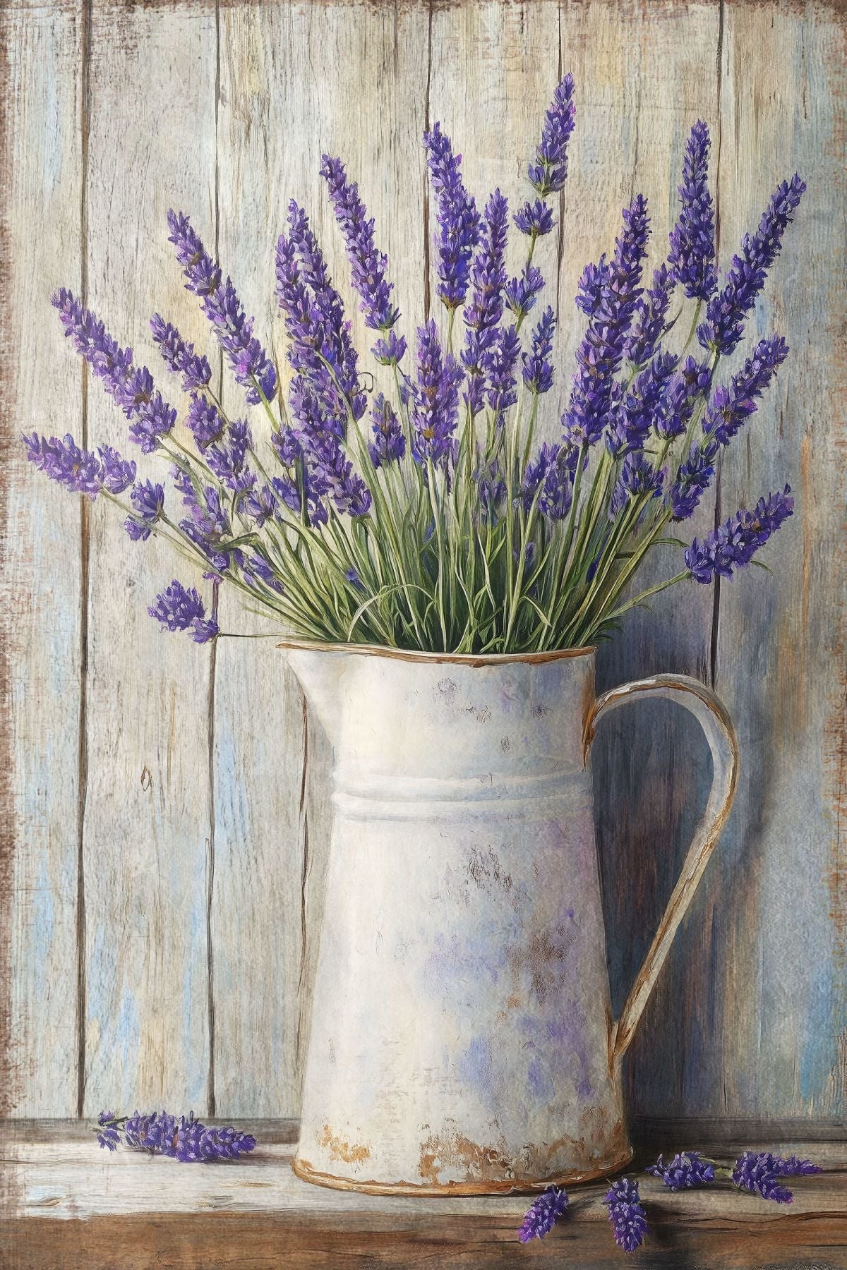 Lavenders In Watering Pot