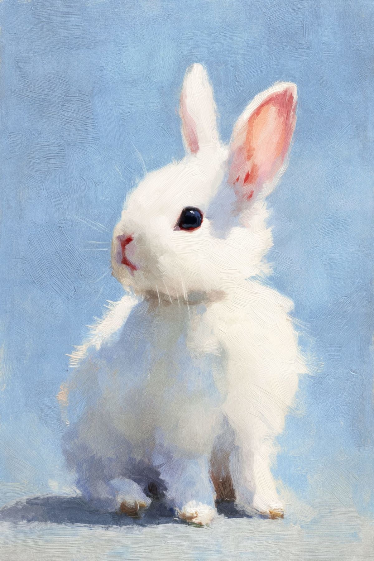 Soft White Bunny Rabbit Painting