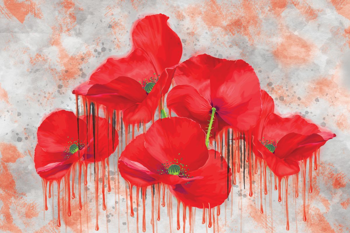 Poppies Paint Drip