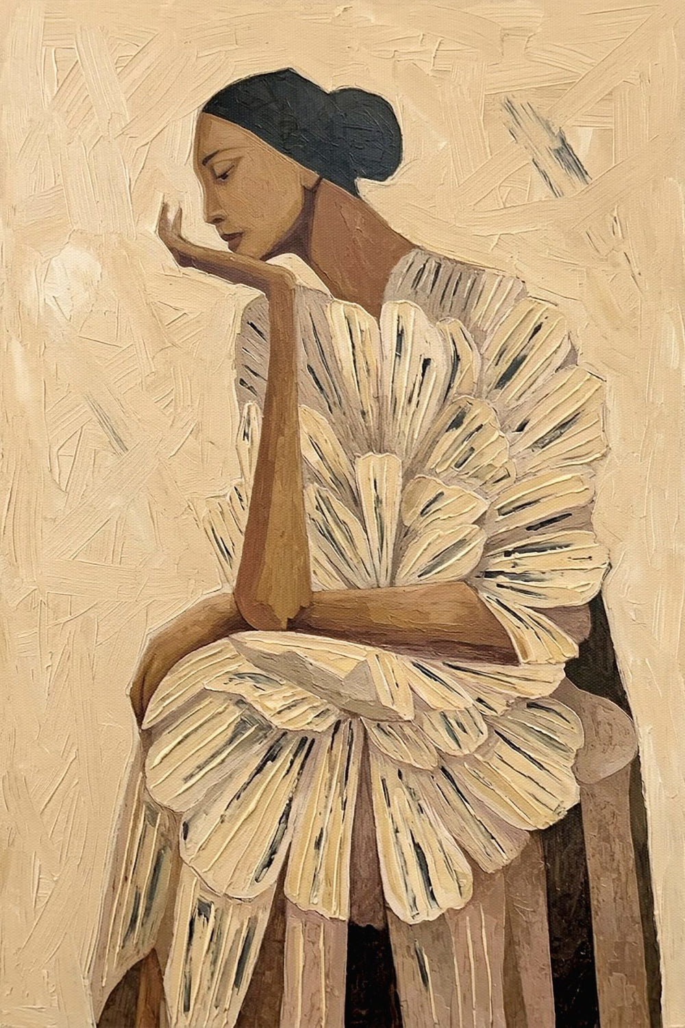 Woman in Feathered Dress
