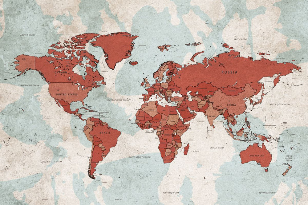 Aged World Map XII