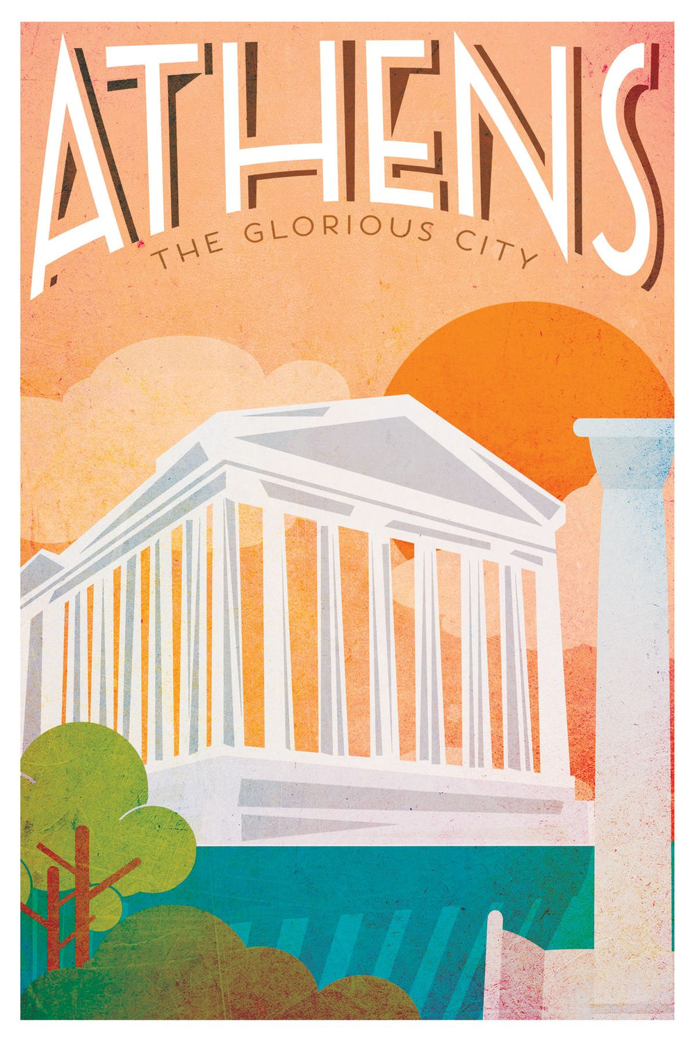 Athens Tourism Vintage Poster