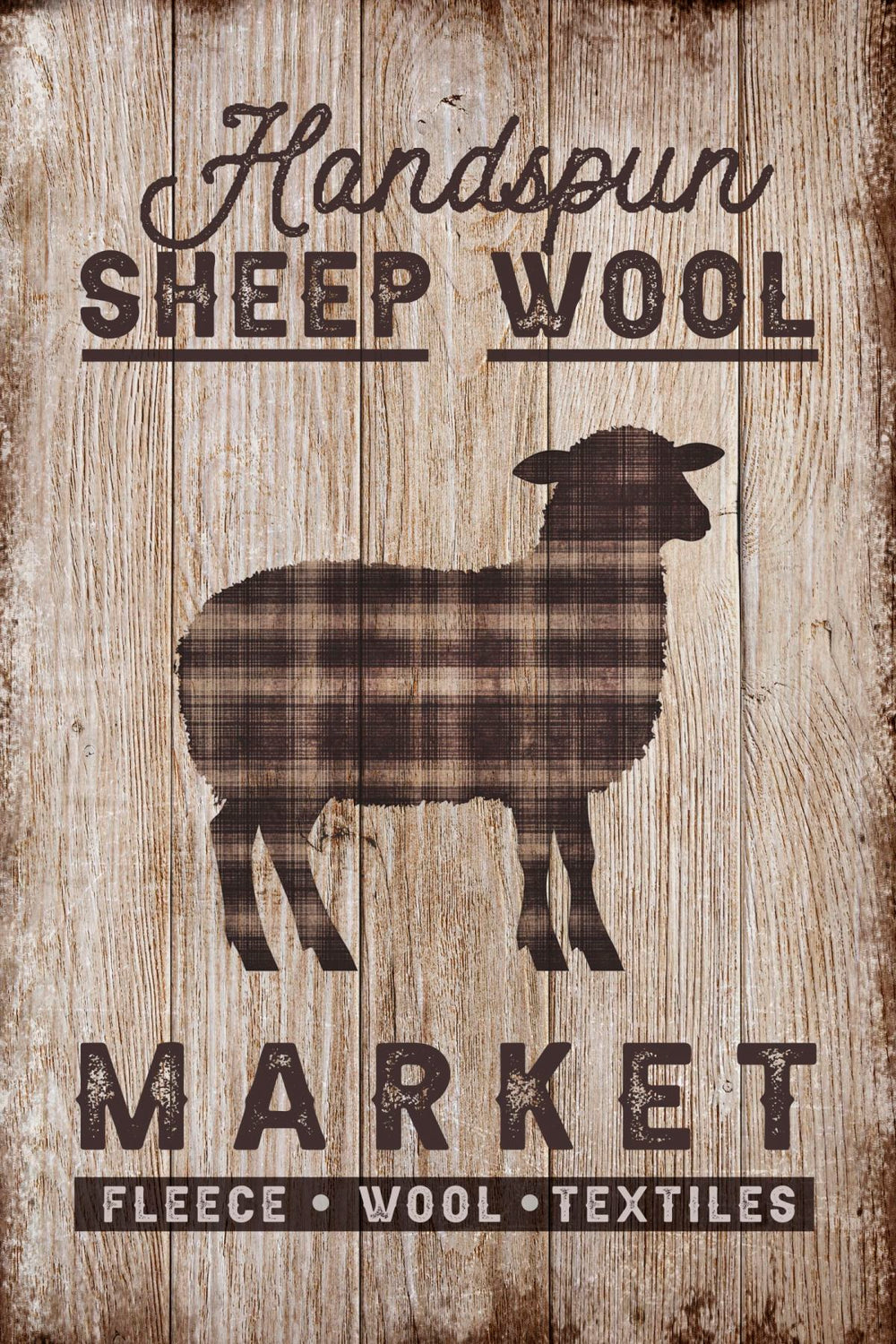 Handspun Sheep Wool Market Sign