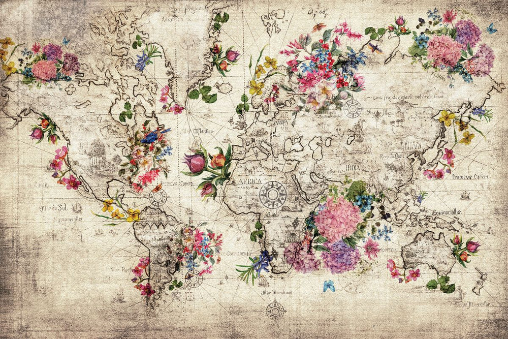 Blossoming World Map