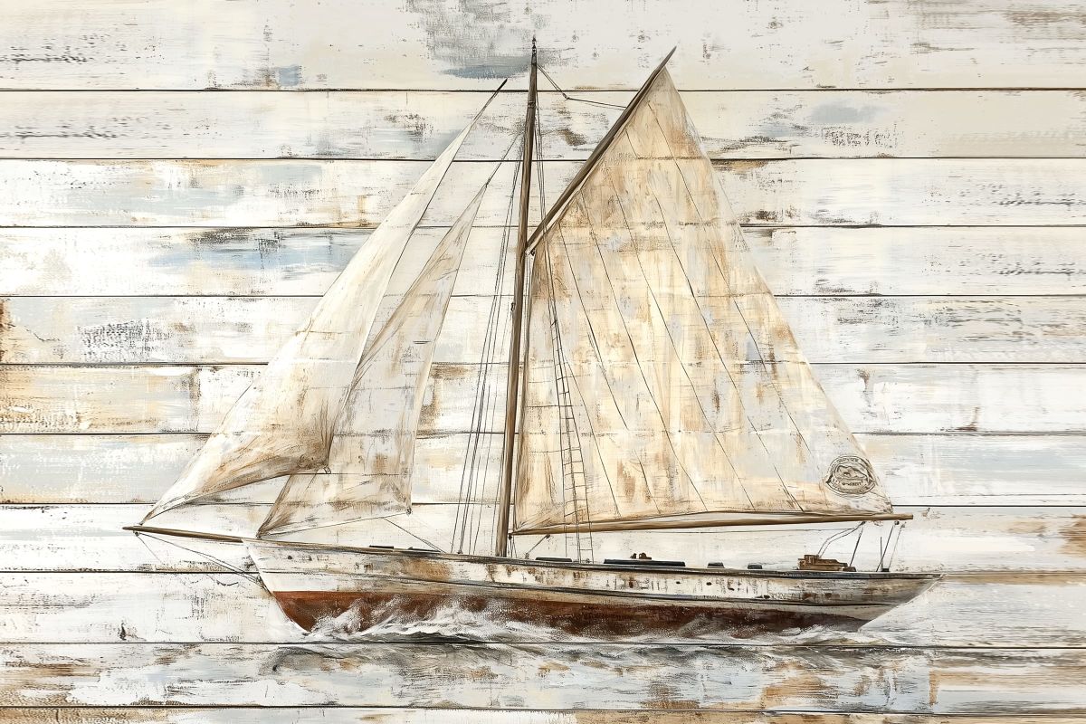Sailboat Wood Style Wall Art