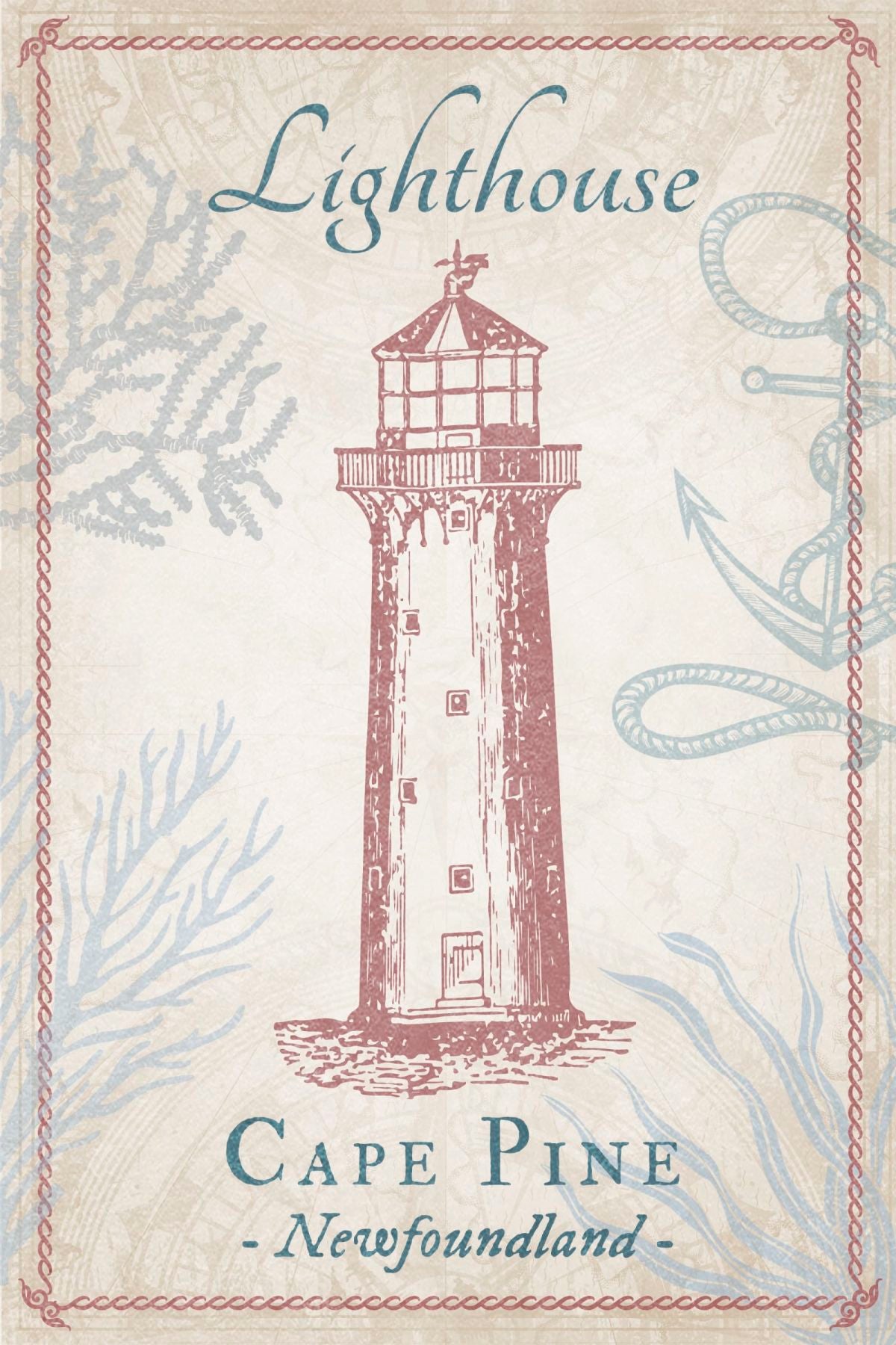 Lighthouse - Cape Pine Newfoundland Wall Art