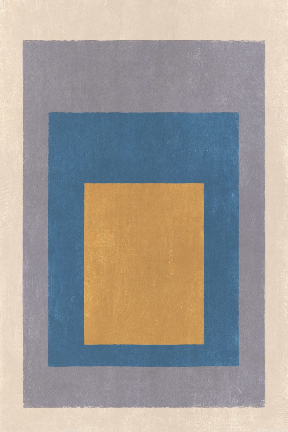 Blue and Gold Nested Rectangle Art