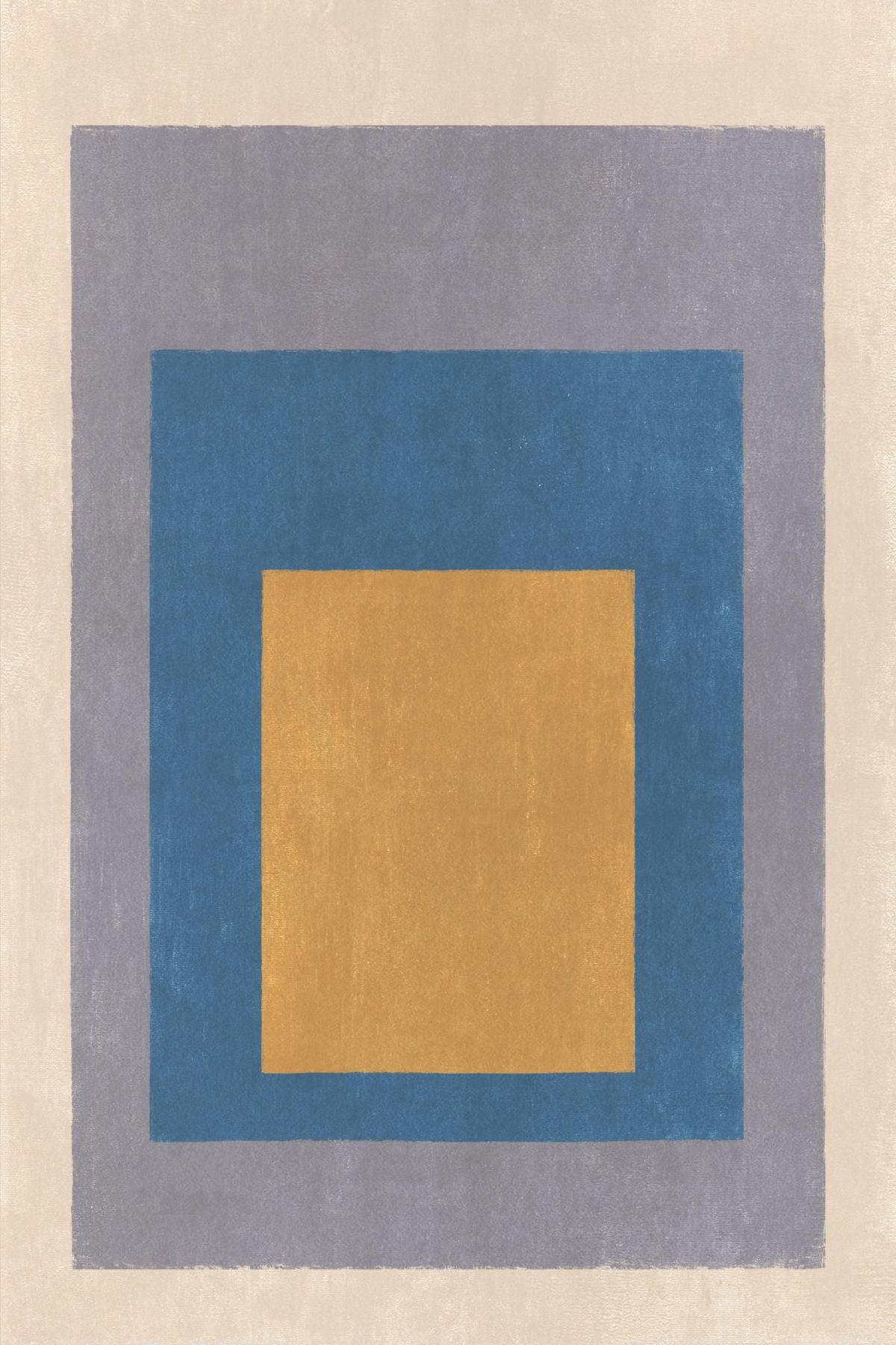 Blue and Gold Nested Rectangle Art